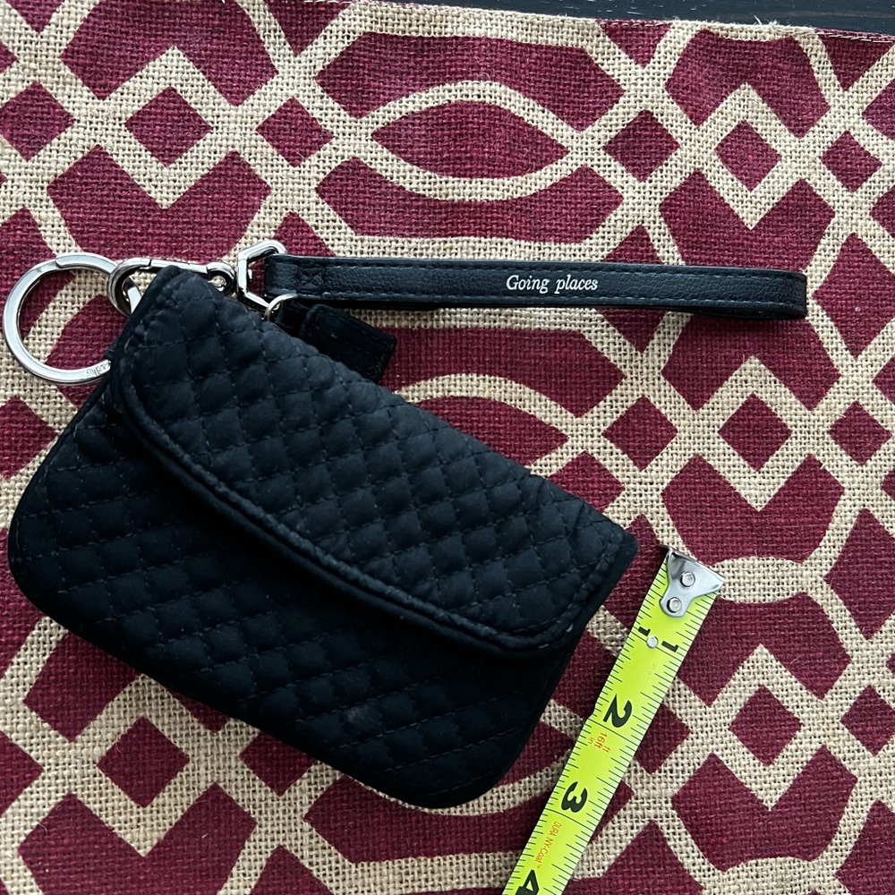 Vera Bradley Quilted Black Wristlet